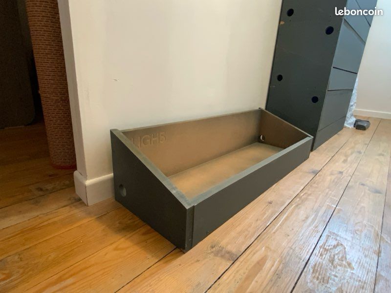Lot de 15 caisses, caissons en mdf gris pour étagères, rangement (image 1)