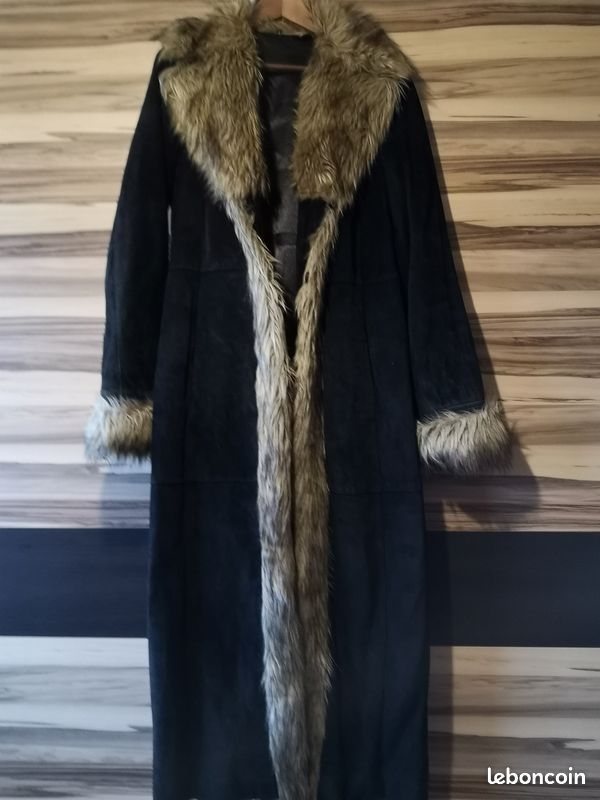 Superbe manteau croûte de porc et fourrure (image 1)
