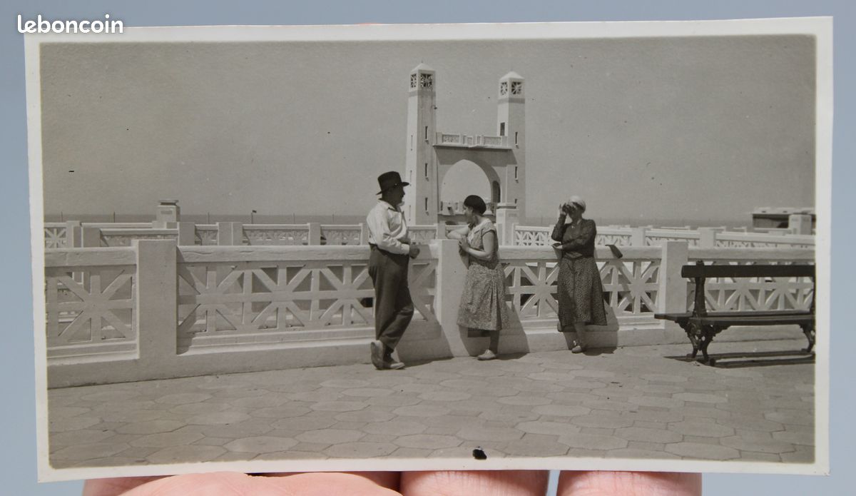 Ancienne photo photographie vintage bord de mer 1932 le touquet 