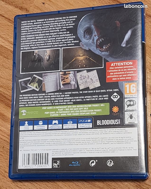 Madison Possessed Edition PS4 – Jeu D'horreur/survie, PEGI 16, Très Bon état
