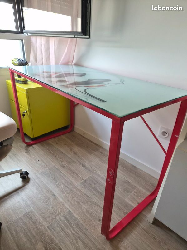 Bureau plateau en verre (image 1)