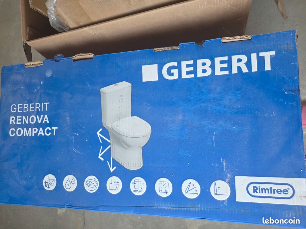 WC à poser Geberit Renova Compact Rimfree – Neuf en carton (image 1)