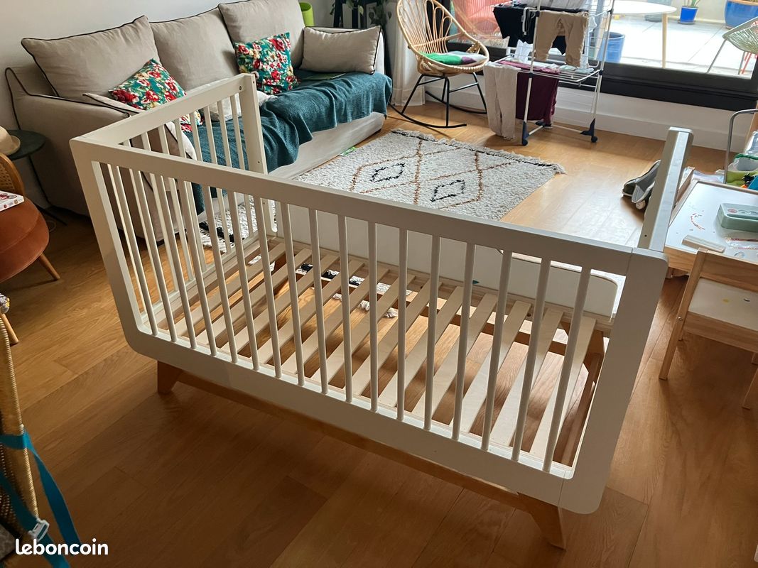 Lit bébé évolutif La Redoute Intérieur Willox blanc 70x140 cm