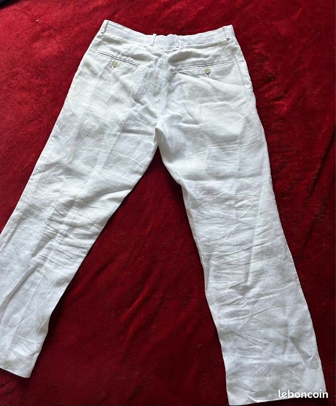 Costume 2 pièces en lin blanc TAILOR4LESS sur mesure (image 4)