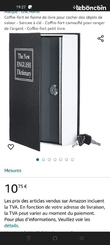 Coffre-fort Livre Secret - Compartiment Caché - Bois Multicolore - Neuf