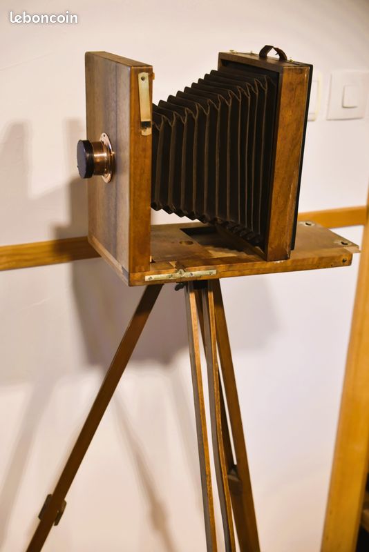 Chambre Photographique Débutant – Vers 1890, Accessoires Inclus, Belle ébénisterie D'origine