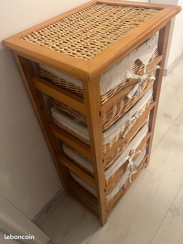 Meuble en osier 4 tiroirs (image 2)