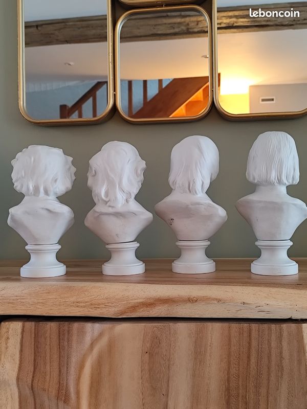 Statues bustes compositeurs biscuit courant XXeme (image 7)