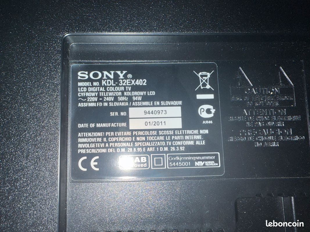 Tv sony 32EX402 (image 4)