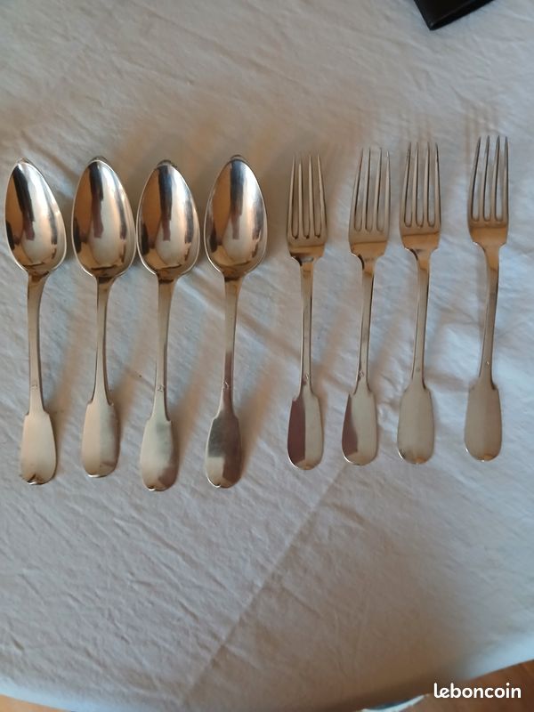 Couverts en argent avec initiales F R (image 1)