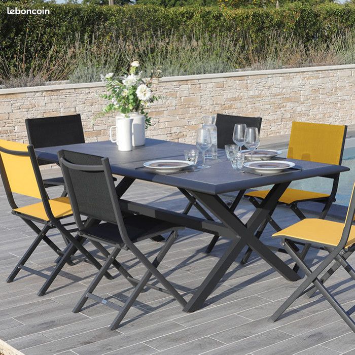Table de jardin aluminium plateau Kedra® - Ceram - L.198 x l.104 cm - 8 personnes (image 4)