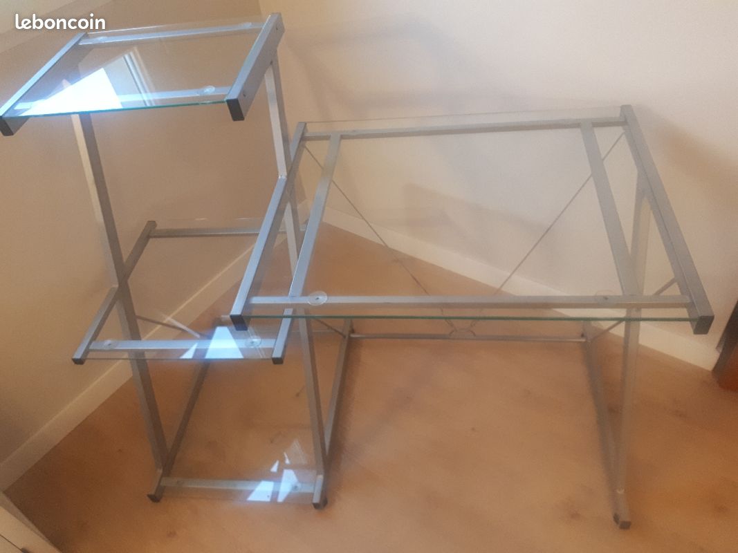Bureau verre et métal (image 3)
