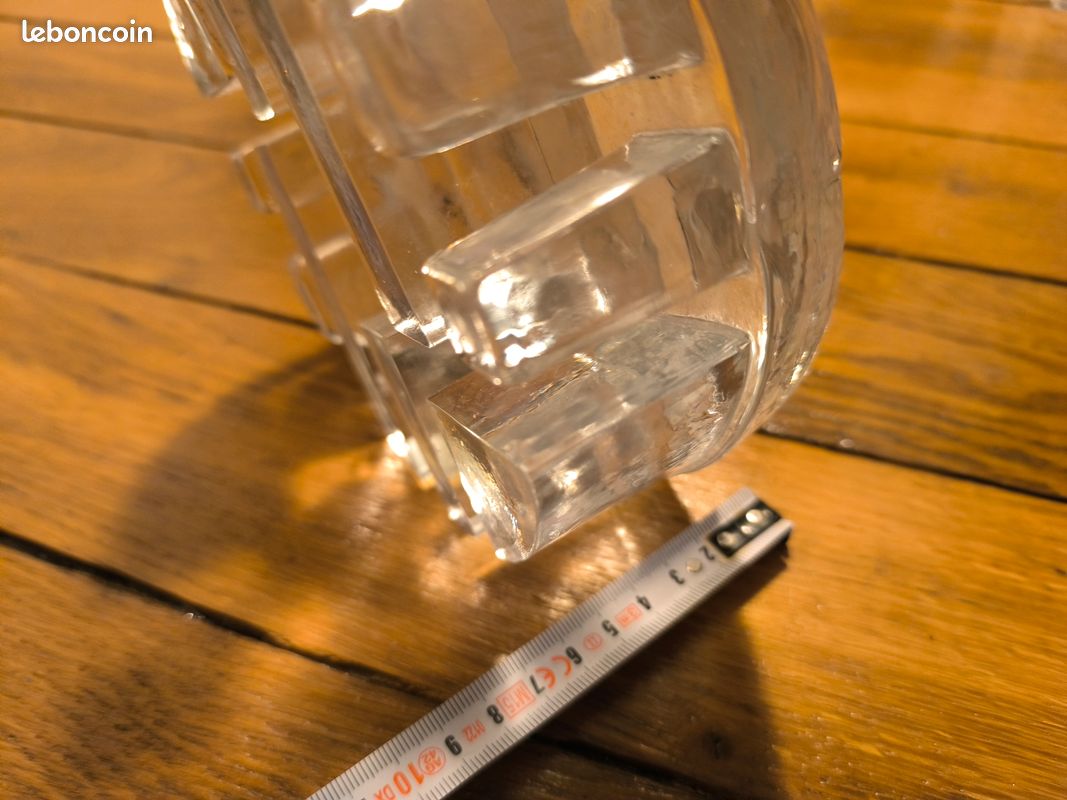 Chauffe plat / dessous de plat en verre cristal vintage année 70 Belmondo / Becker design vintage (image 3)