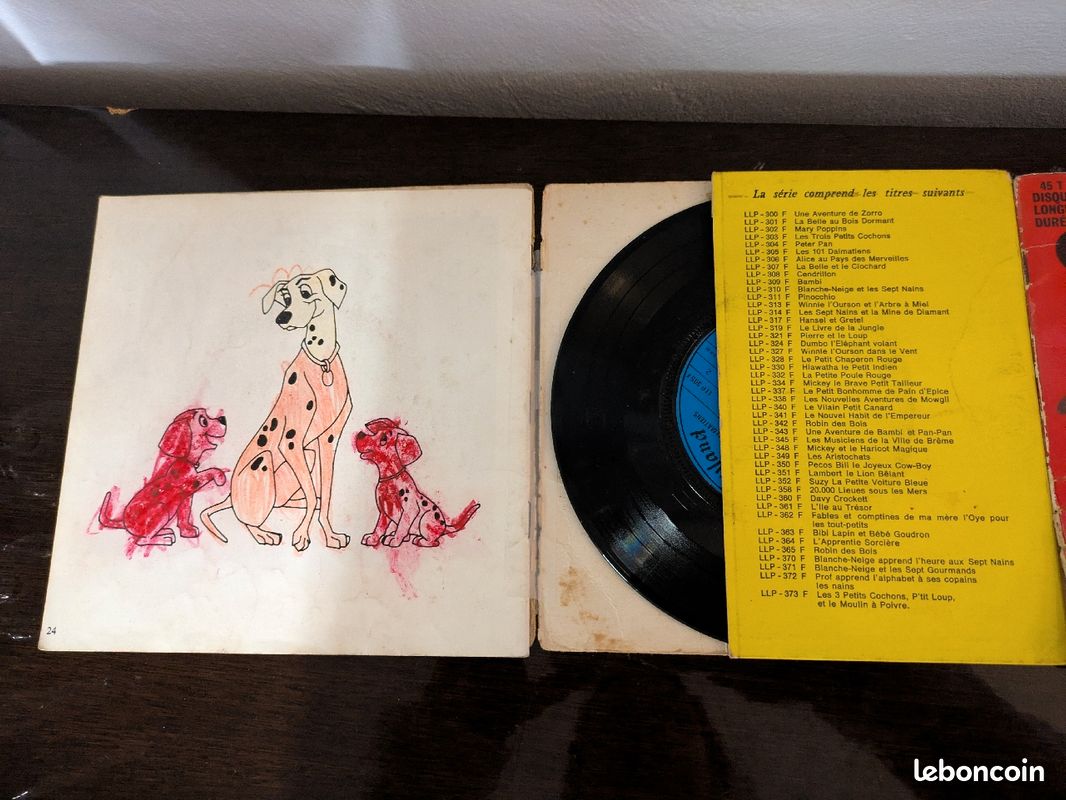 2 vinyles avec livres contes pour enfants Walt Disney (image 2)