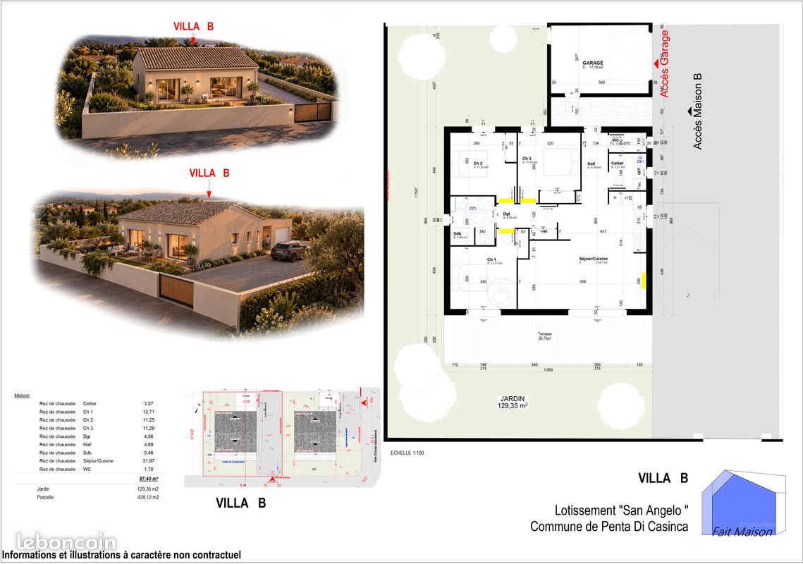 Maison 4 pièces 87 m² · à Penta-Di-Casinca · 87,4 m² · 385 000 €