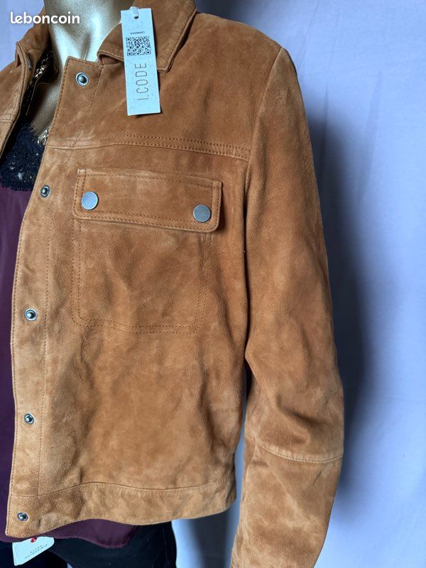 Veste motard perfecto en cuir IKKS (image 2)