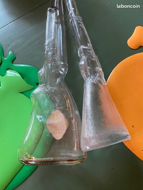 Lot vintage 2 grande bouteilles en verre : forme de fusil (image 5)