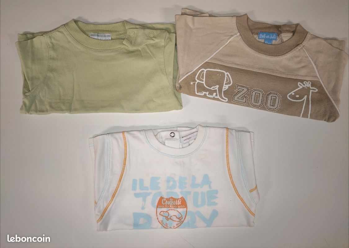 Différents t-shirt manches courtes 12 mois (image 1)