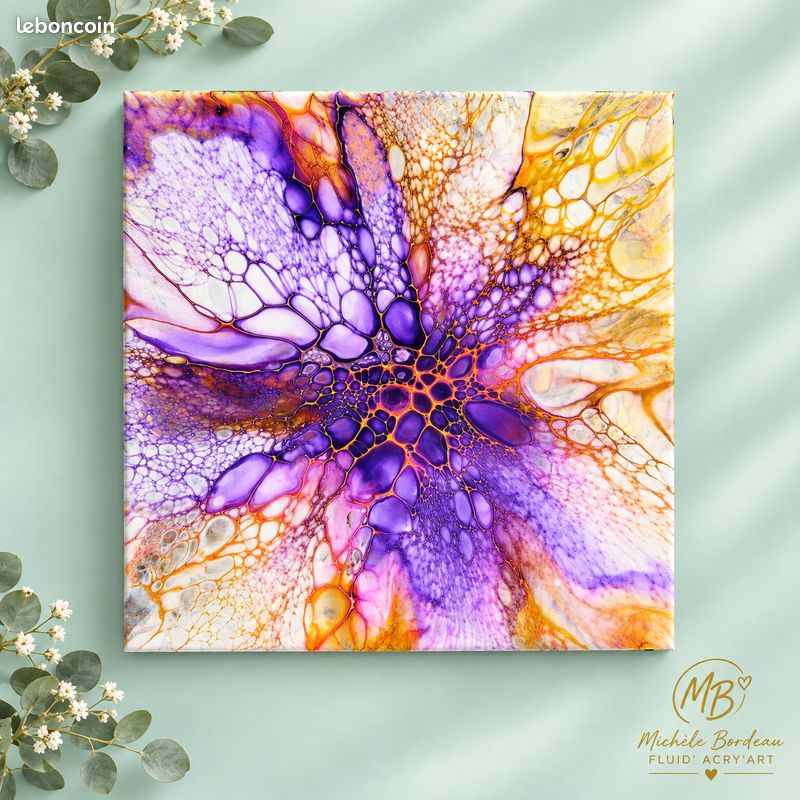 Tableau acrylique pourring (image 1)