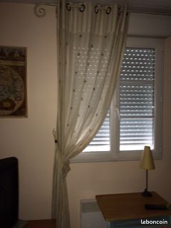 Rideaux beiges en lin avec abeilles (image 2)