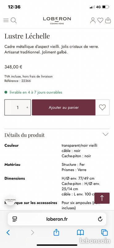 Vend lustre l’échelle (image 2)