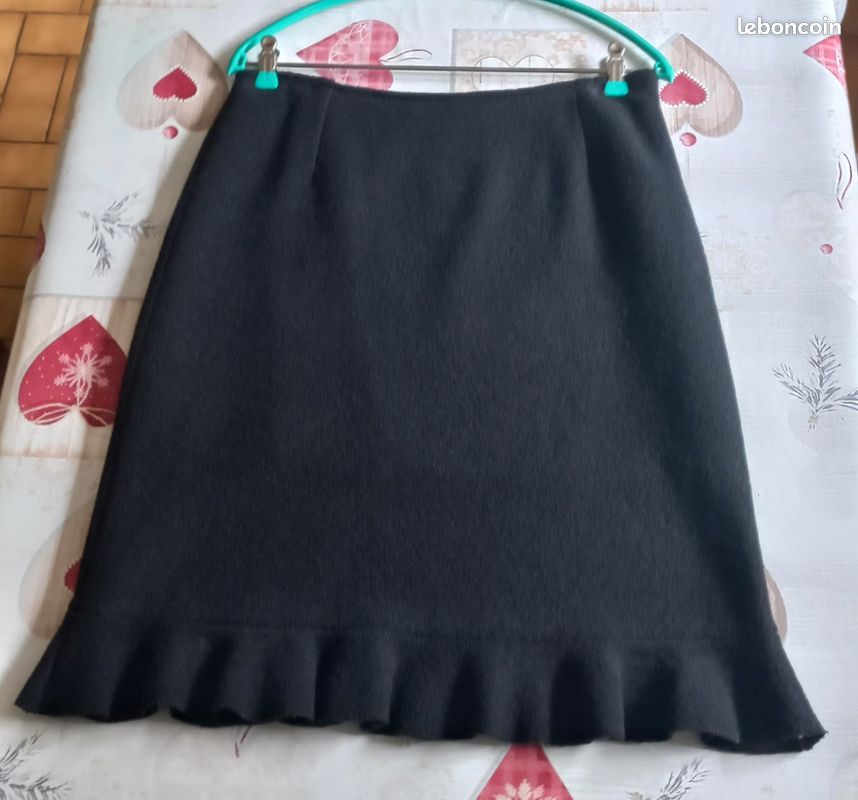 Jupe Femme Taille fine enveloppante bleue ceinture à nouer - 51