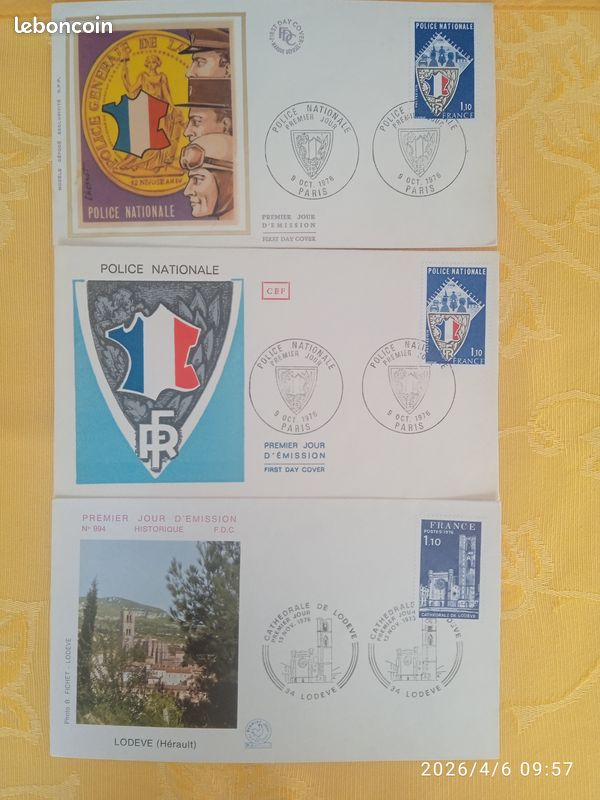 LOT DE 4 enveloppes 1er Jour timbrée 1976 la communication EUR 3,95