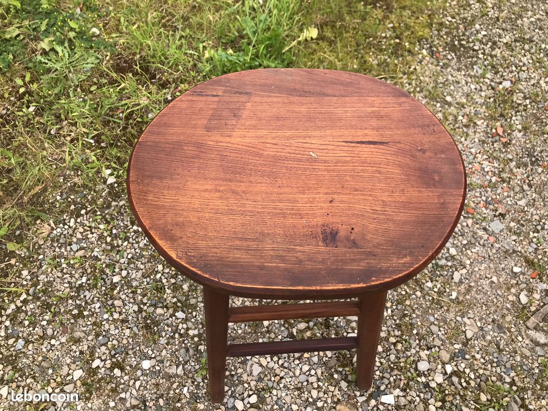 Ancien tabouret haut de bar en bois mange debout (image 2)