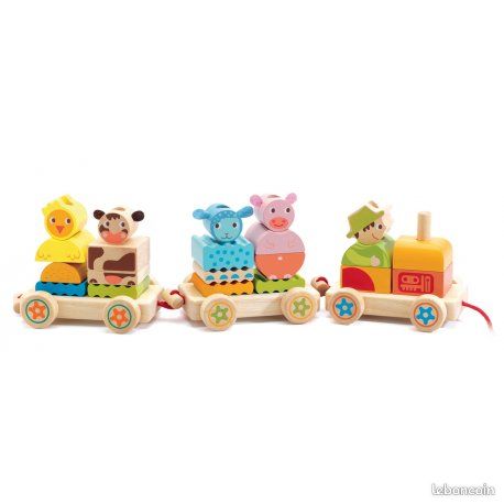 Train d'activités à tirer en bois Djeco (image 1)