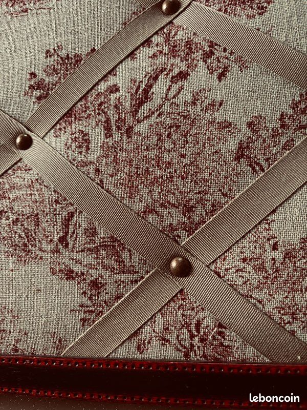 Pêle-mêle 53x43 encadrement Bois fond Toile de jouy vieux rose (image 6)