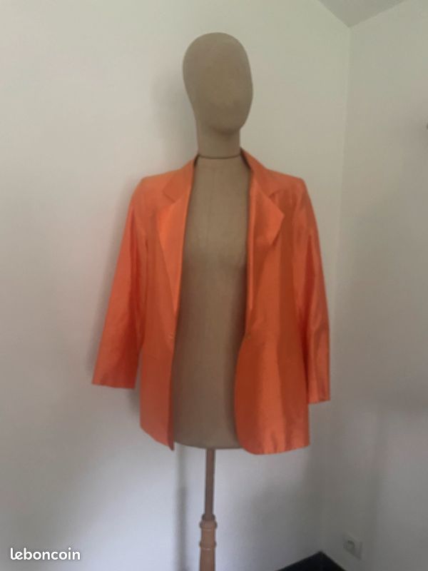 Jolie veste Haute couture par Hélène Grainville, en soie sauvage. T 38/40 (image 6)