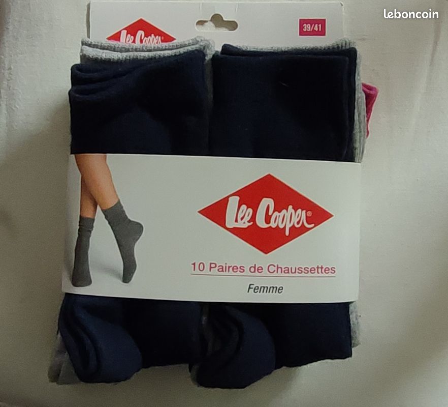 Lot De 3 Paires De Chaussettes Lee Cooper - Motif Losange Multicolore - Coton - Neuf Avec étiquettes