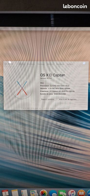 IMac Apple en très bon état et 100% fonctionnel, vendu avec clavier Apple (image 4)