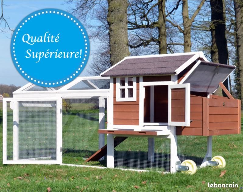 Poulailler JARDIN mobile 4 à 5 poules poulailler en bois transportable (image 3)
