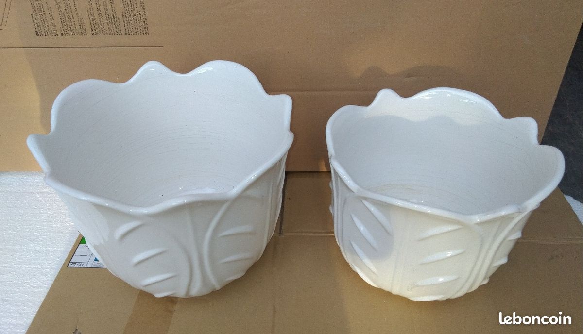 Sellette et 2 cache-pots céramique (image 2)