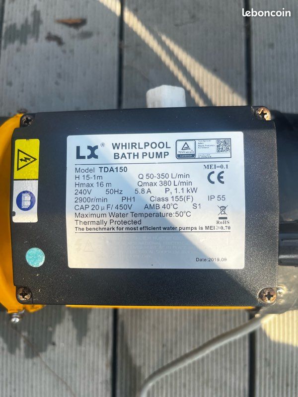 Pompe spa Lx TDA150 - 1,5HP / 1100W (image 2)