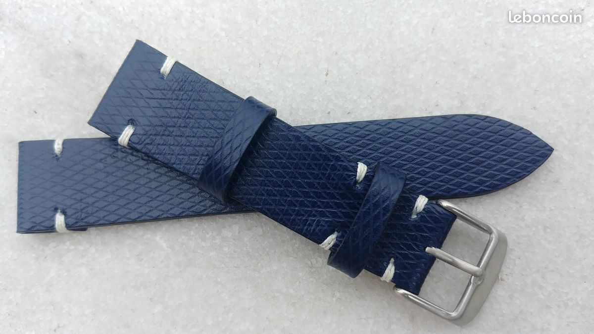 Bracelet de montre cuir quadrillé sur mesure (image 2)