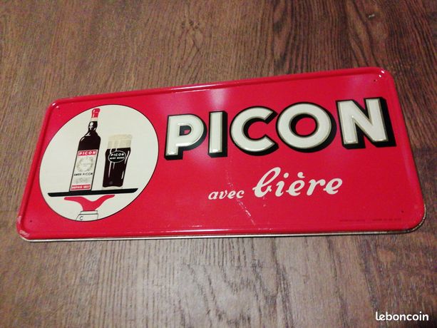 Plaque Publicitaire Picon Café - Tôle émaillée - Déco Bistrot Vintage
