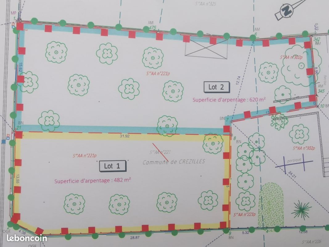 Terrain constructible · à Crézilles · 55 800 €