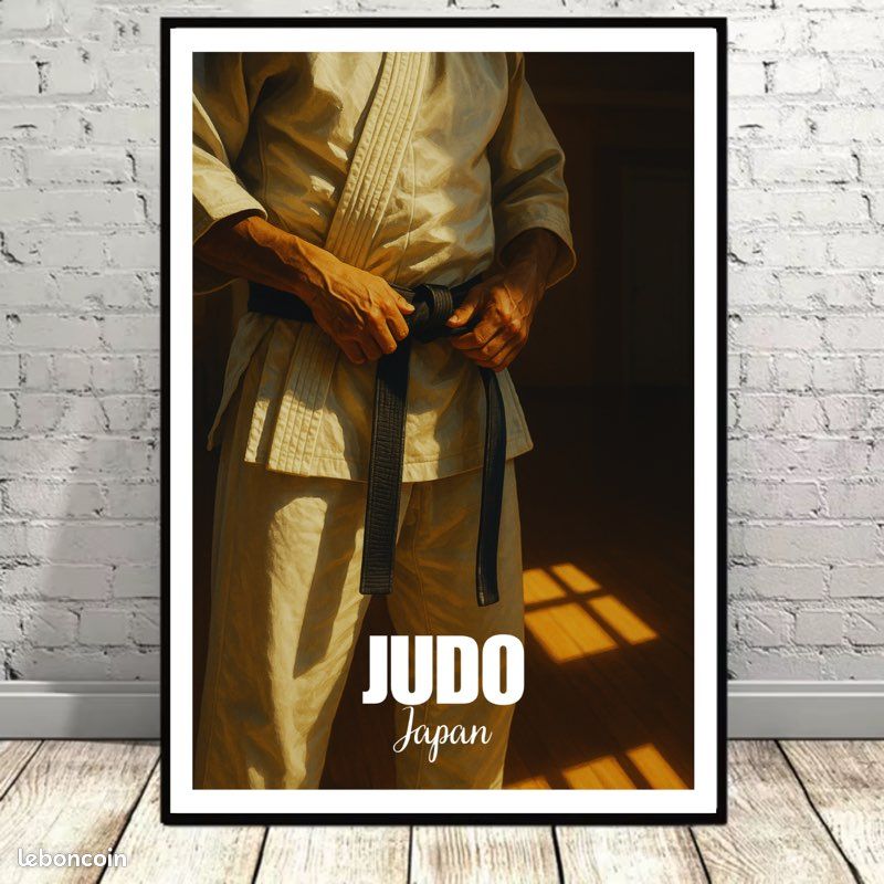 Affiche sport, Judo, Japon, Asie, art martial, dojo, combat, kimono - Poster A4 (21x29,7cm) (image 1)