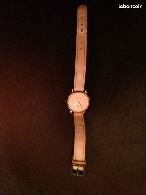 Montre femme RODANIA, bracelet cuir blanc (image 1)
