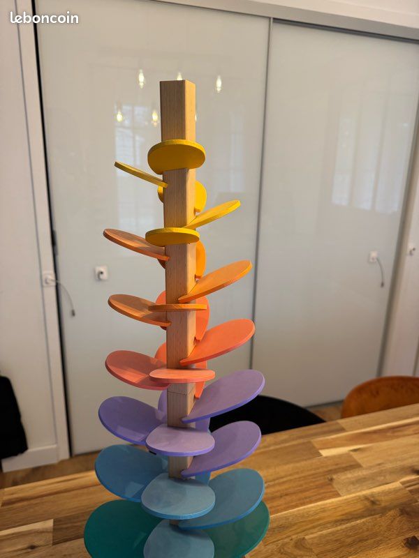 Arbre Musical Arc-en-Ciel 72 Cm En Bois – Jouet Éducatif Avec 10 Billes, Tour Sonore Pour Enfants Dès 3 Ans, Idéal Maison Et Voyage