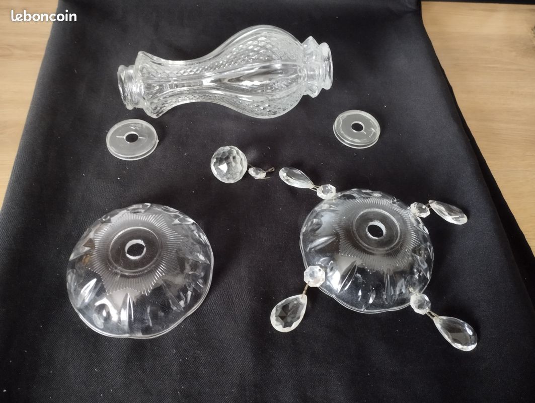 Coupelle pampilles en verre pour lustre + corps central (image 6)
