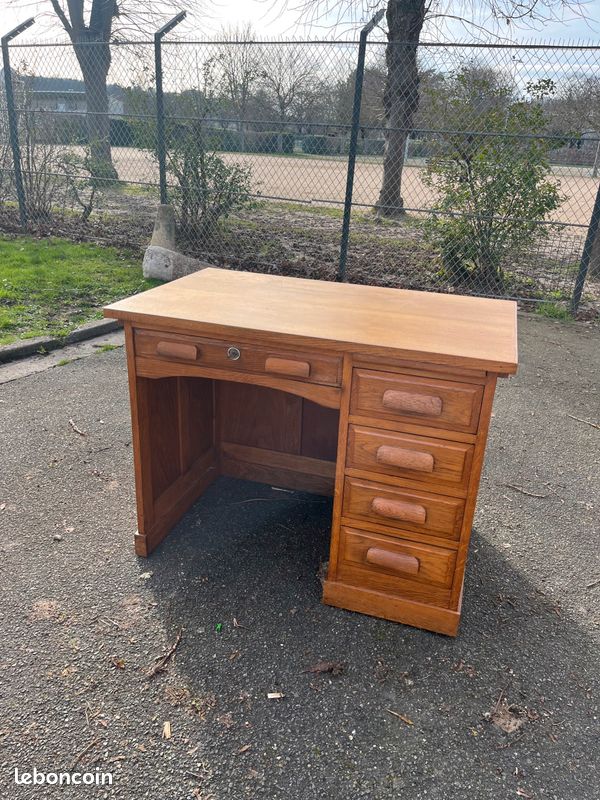 Bureau ancien années 20 en bois (image 2)
