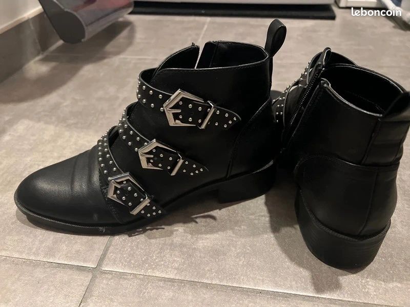 Bottines noires femme (image 2)