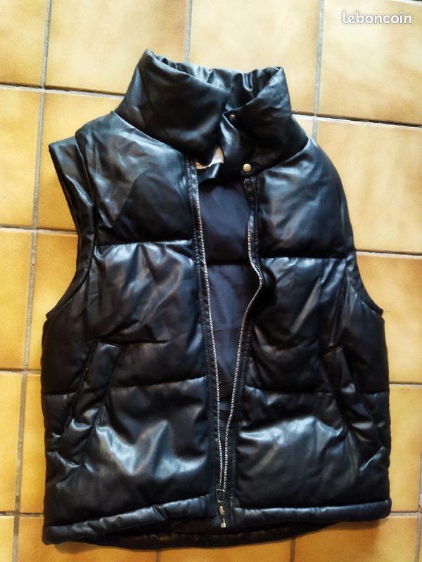 Bershka Doudoune Veste En Cuir Sans Manche Femme Bershka Blouson