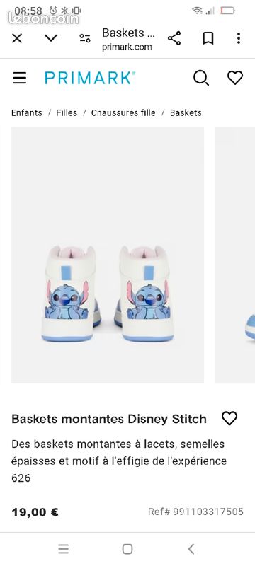 Chaussure Stitch Fille Primark Basket Stitch Chaussures