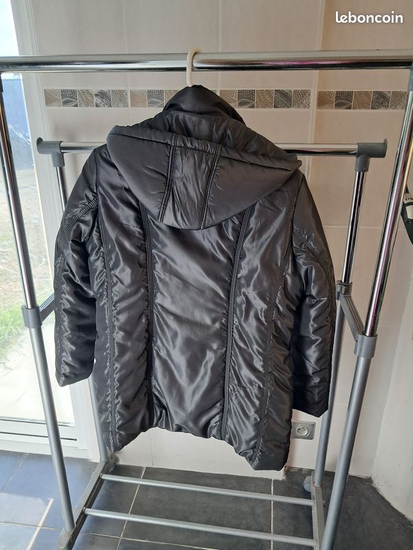 Manteau doudoune femme gris anthracite M (image 2)