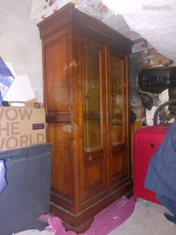 Meuble vitrine merisier (image 2)