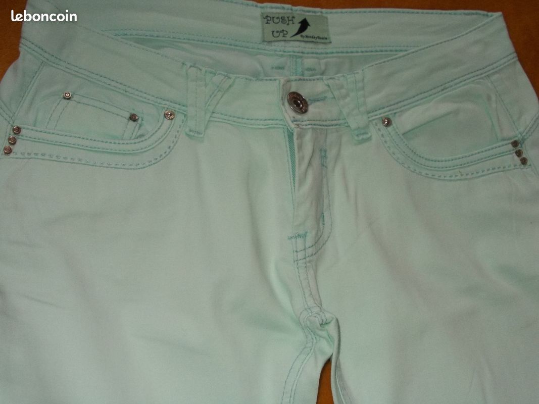 Pantalon vert anis push up 40 (image 2)